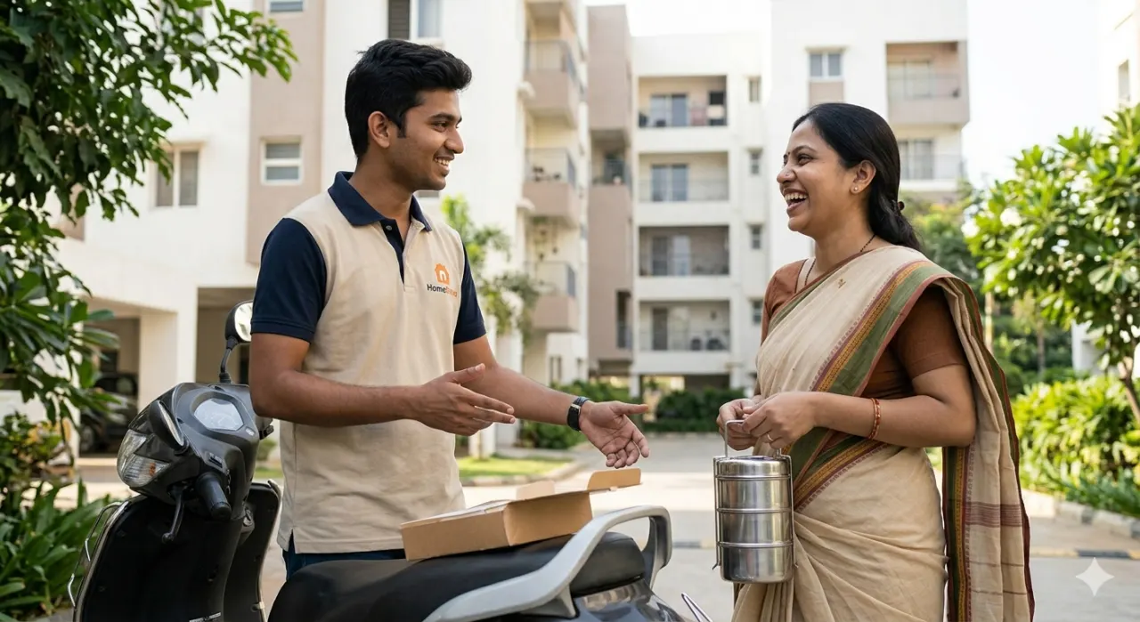 Application and meal delivery workflow for Rasamrit home chefs